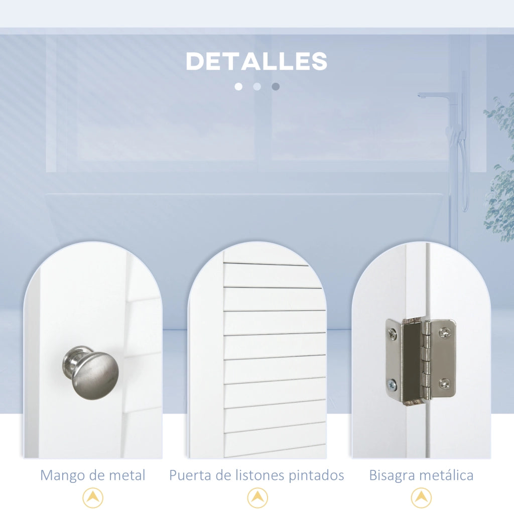 Mobile da Bagno con Ripiani Aperti e Scaffale Interno ¨C zephmum ¨C 34x20x165 cm Bianco
