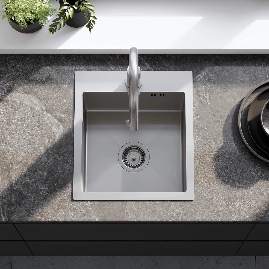 Lavello In Acciaio Leo 40 Brush Nickel senza rubinetto da cucina