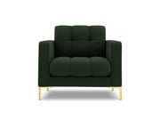 Cosmopolitan Design - Poltrona "Bali" in tessuto strutturato verde scuro 