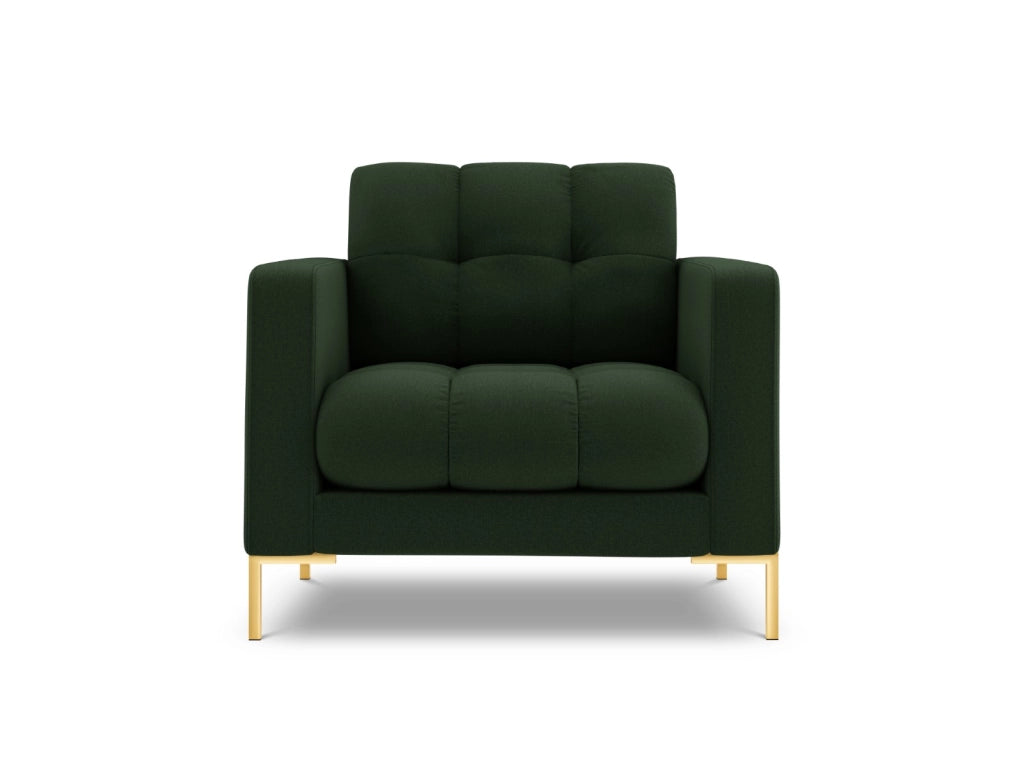 Cosmopolitan Design - Poltrona "Bali" in tessuto strutturato verde scuro 