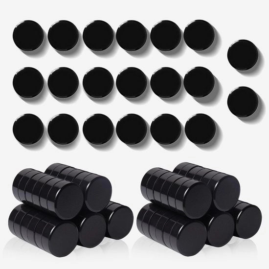 80 pezzi di forti magneti neri - piccoli magneti rotondi per frigorifero, magneti decorativi per lavagne e lavagne bianche - minimagnetici con forte aderenza per cucina, parete magnetica, bacheca, ufficio, scuola