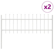Recinzione per Giardino | Recinzione da cortile 2 pz Bianco 3,4 x 0,6 m