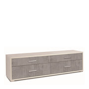 Mobile 4 Cassetti Kit Ossido Bianco cm 179x47x50h - Sarmog