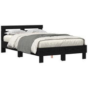 Letto matrimoniale | Letto per adulti | Struttura del letto Rovere Nero 135 x 190 cm Legno multistrato