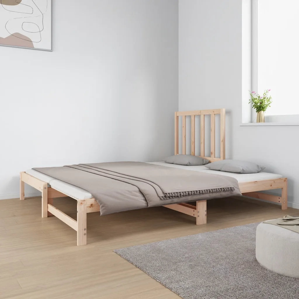 Dormeuse Estraibile 2x(90x190) cm Legno Massello di Pino
