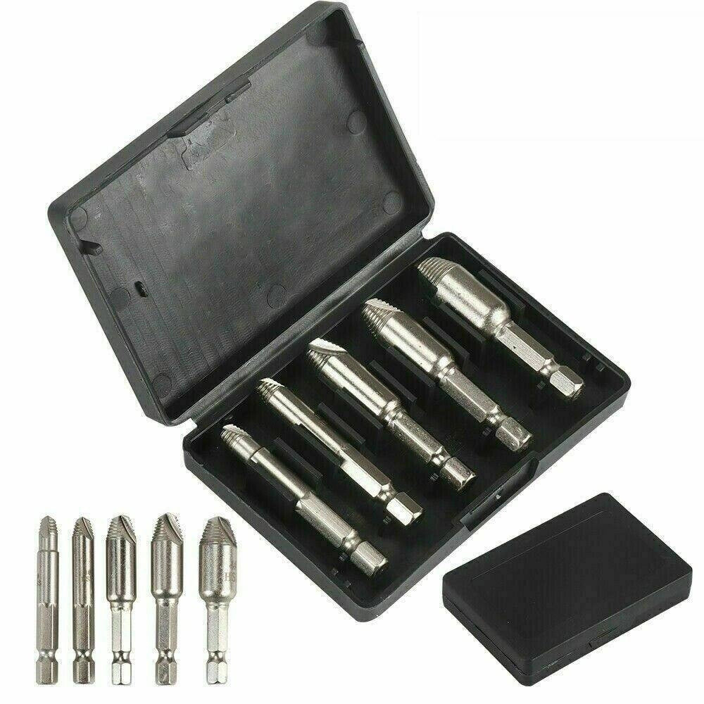 Trade Shop - Set 5 Estrattori Estrattore Viti Danneggiate Spanate Prigionieri Per Trapano -