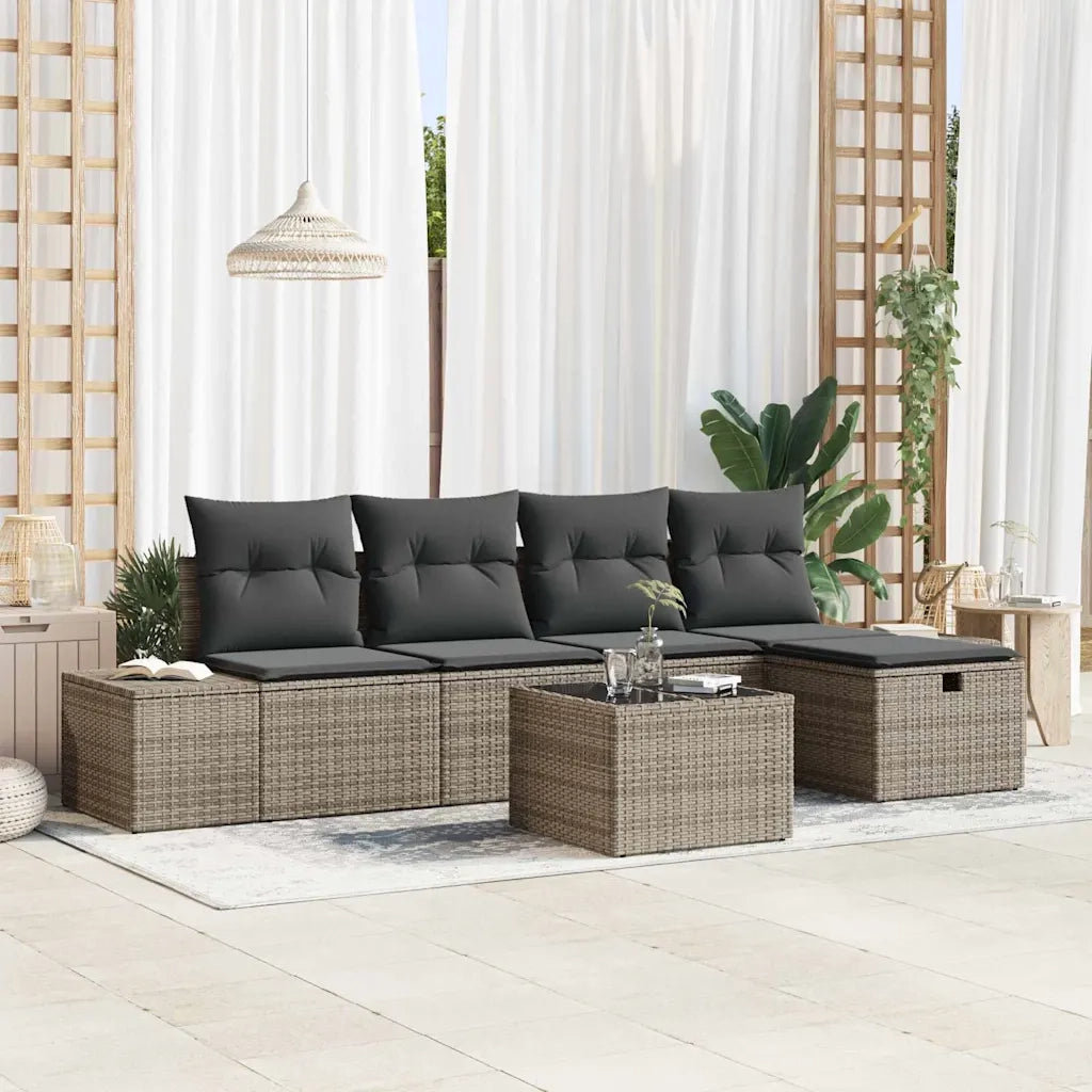 Set di divani con cuscino 5 pcs polyrattan
