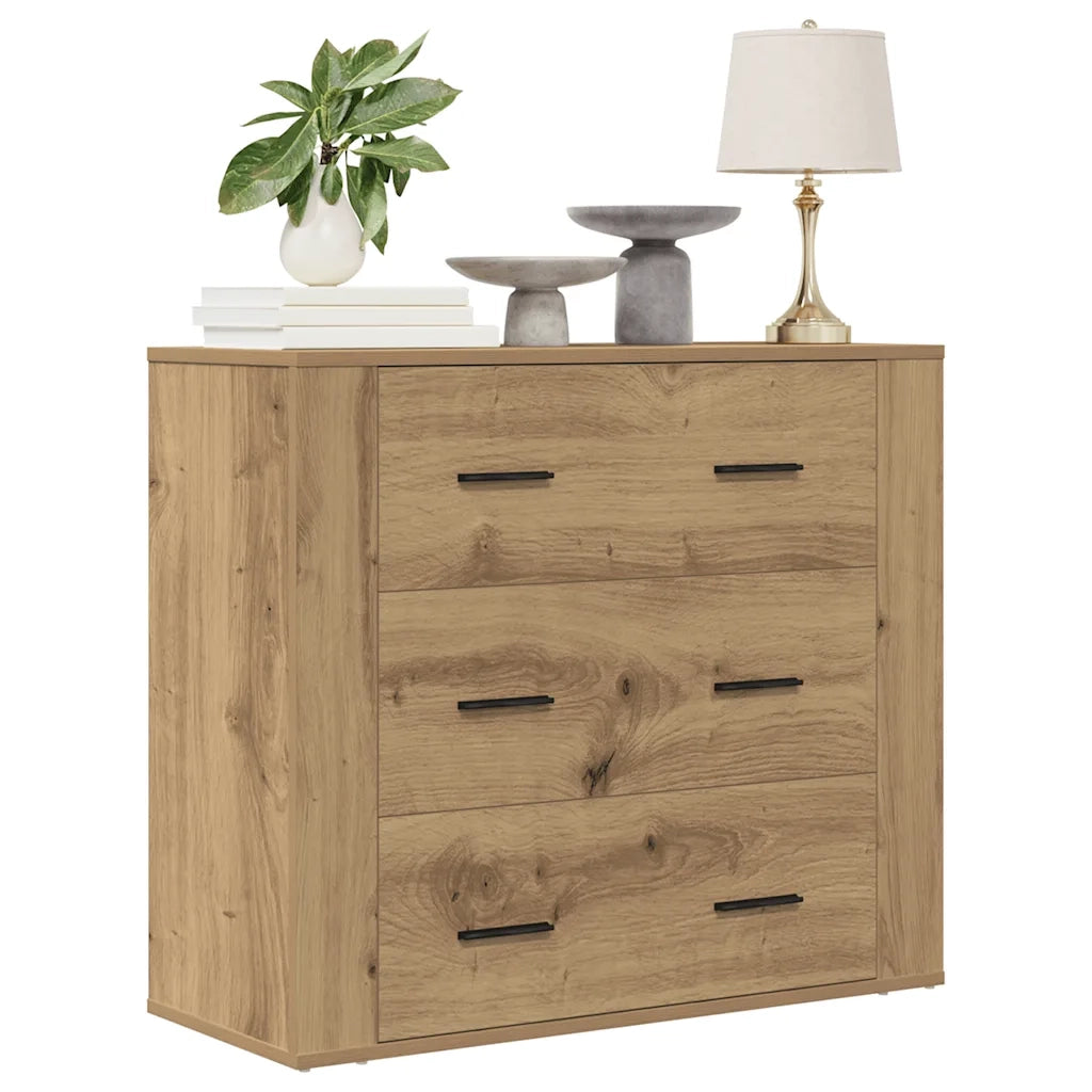 Credenza Rovere Artigianale 80x33x70 cm in Legno Multistrato 857086
