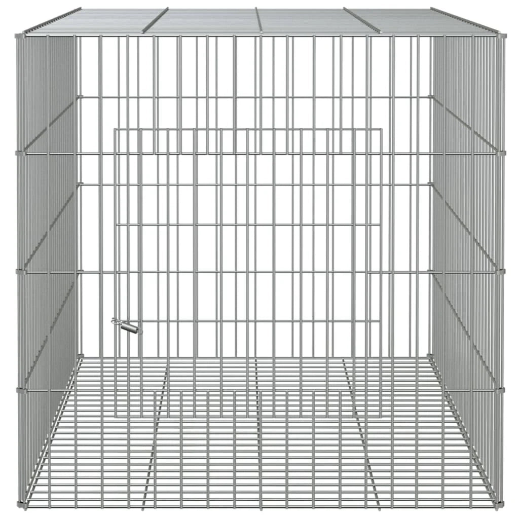 Gabbia per conigli 78 x 54 x 54 cm Ferro zincato Argento 02_0041694