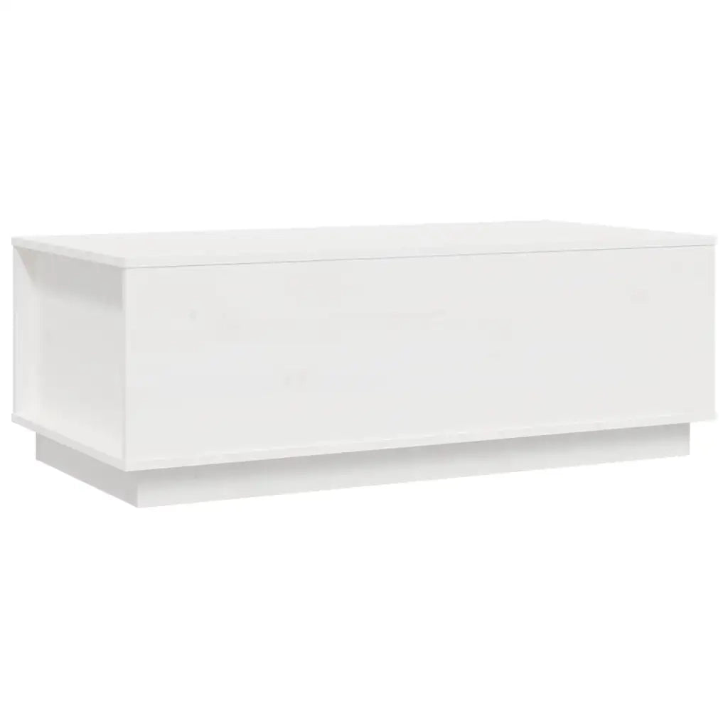 Tavolino da Salotto Bianco 100x50x35 cm Legno Massello di Pino 813421