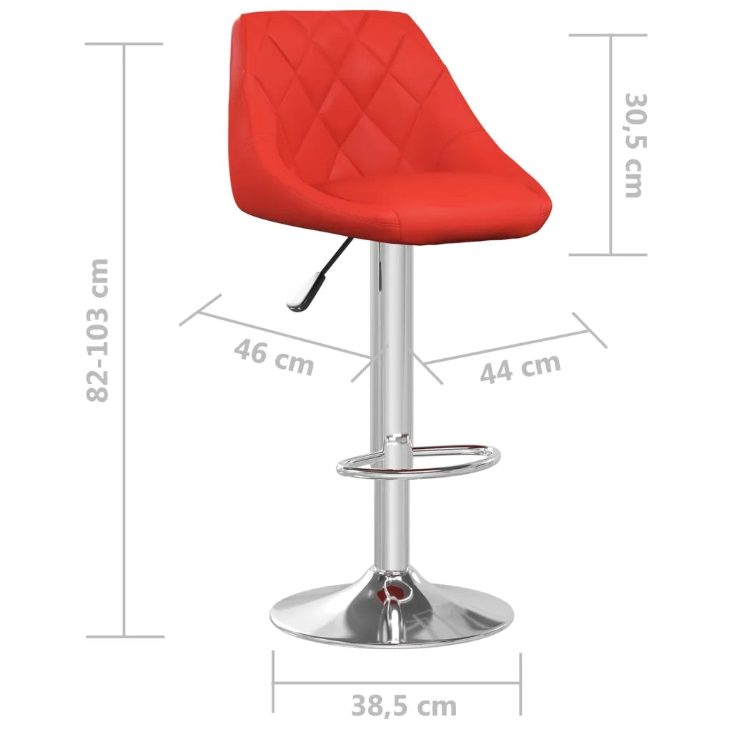 Sgabelli da Bar 2 pz Rossi in Similpelle 335181