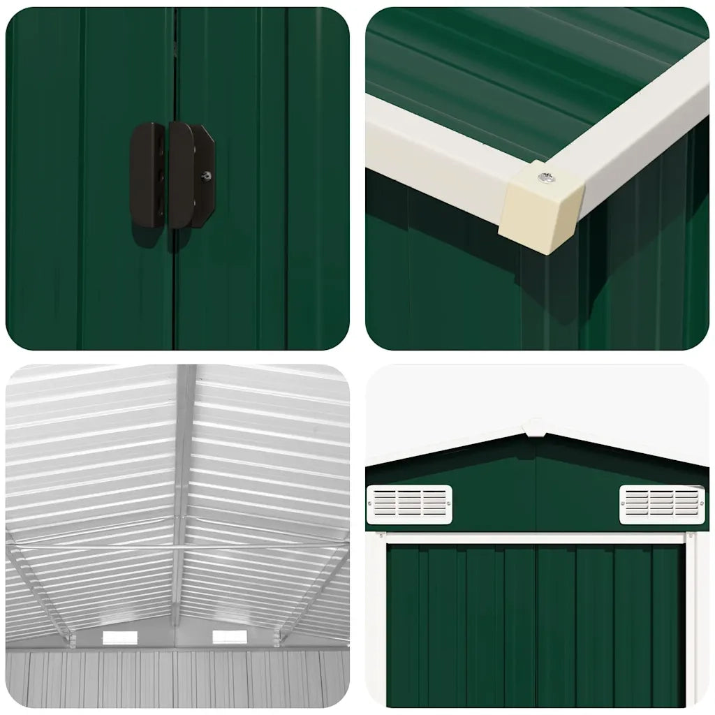 Capanno da Giardino Verde 257x779x181cm in Acciaio Zincato 47032
