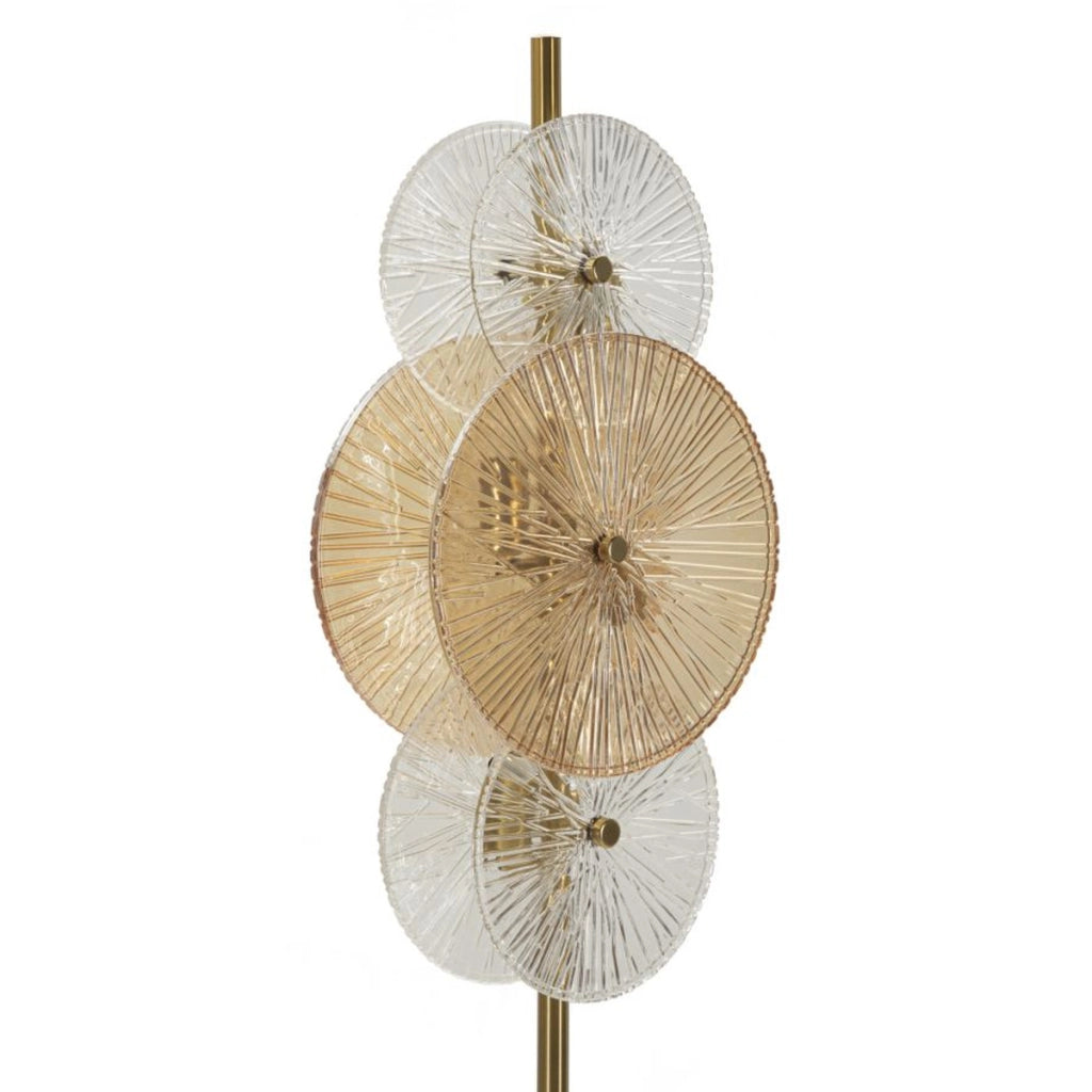 Lampada da Terra VKH918, Marrone, Vetro, 30x30x164 cm