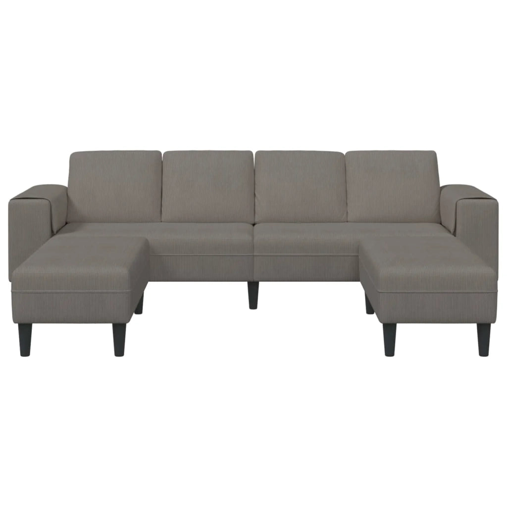 Divano Grigio chiaro 250 x 188 x 76 cm Tessuto in Cords 3335131