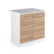 Vicco Base per lavello Sonoma 80 cm con ante, con piano di lavoro