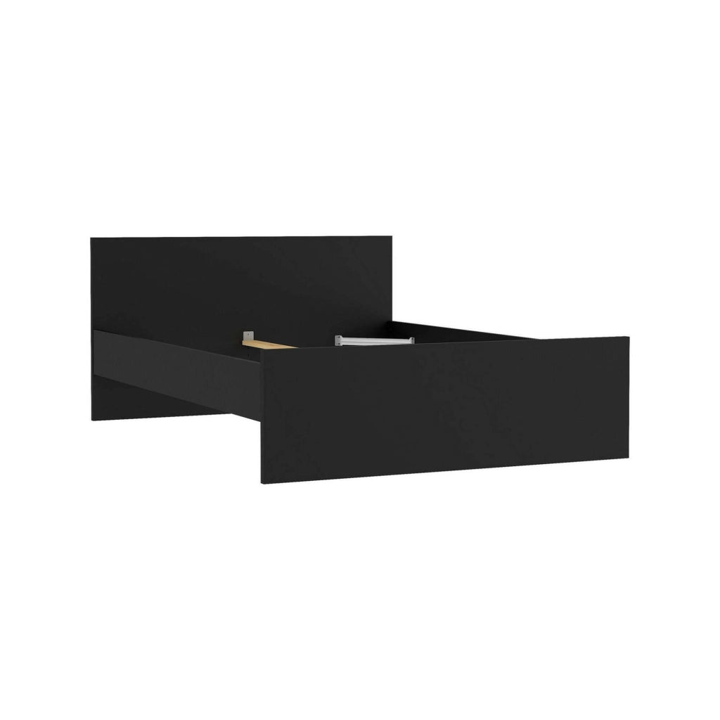 Letto piazza e mezza Gustava, Sommier per camera da letto, Giroletto per stanza, Struttura porta materasso, 197x146 h80 cm, Nero