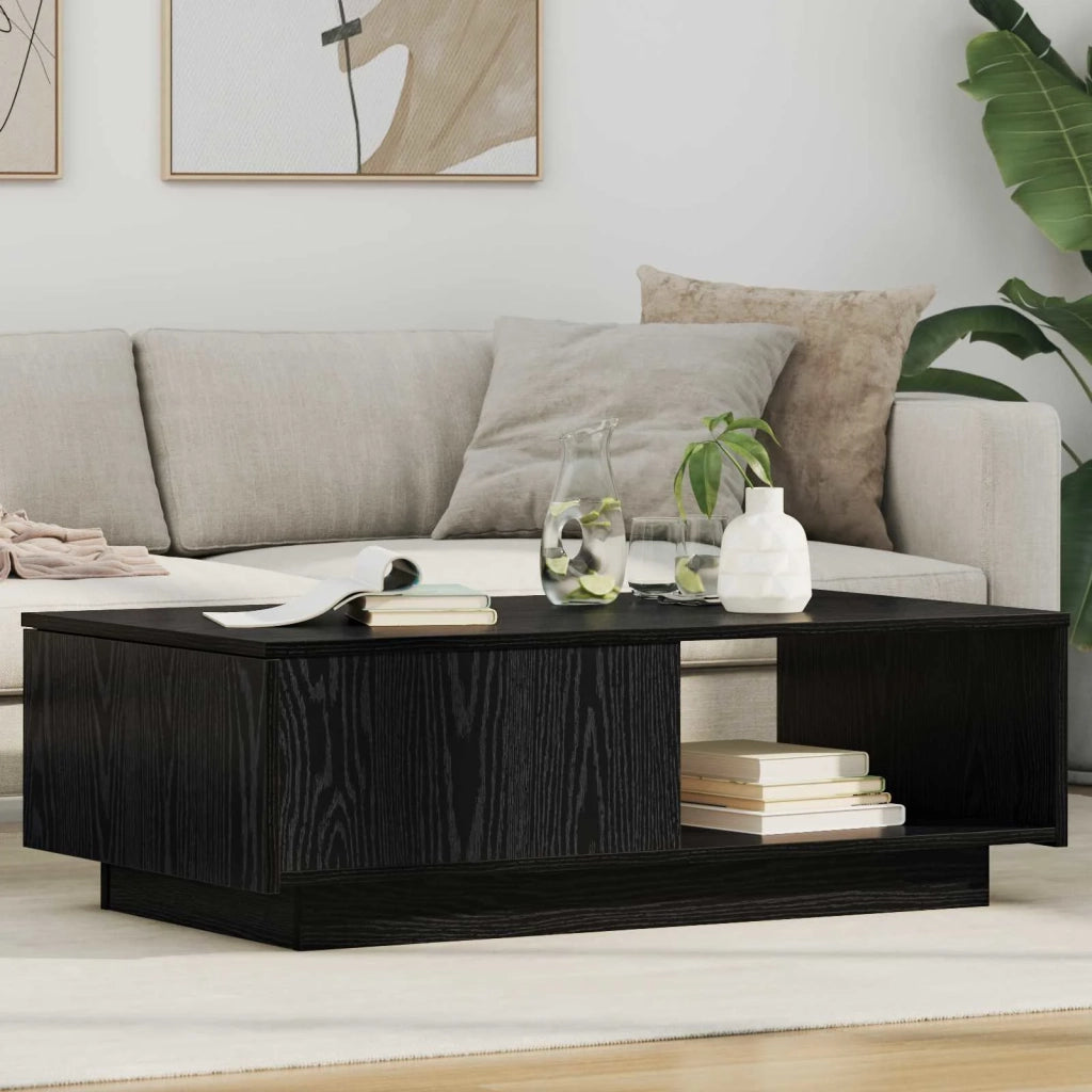 Tavolino da salotto | Tavolino da caff¨¨ | Tavolino da Soggiorno con cassetto Rovere Nero 95 x 55 x 31 cm