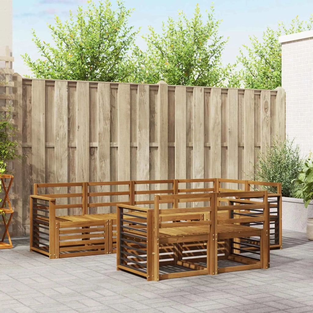 Set divani 7 pcs Naturale Legno di Acacia Massello 3374979