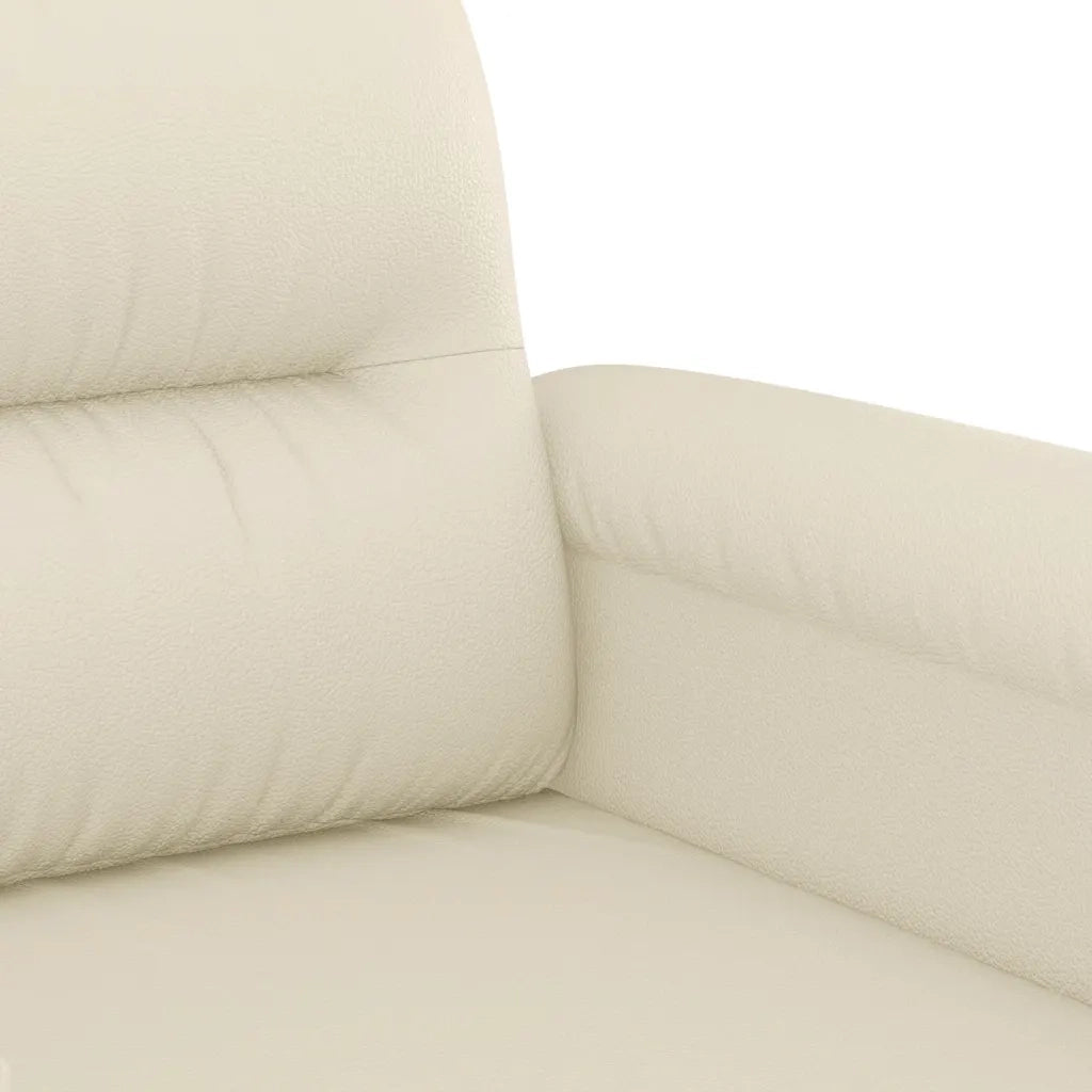 Divano a 2 Posti Crema 140 cm in Similpelle 359584