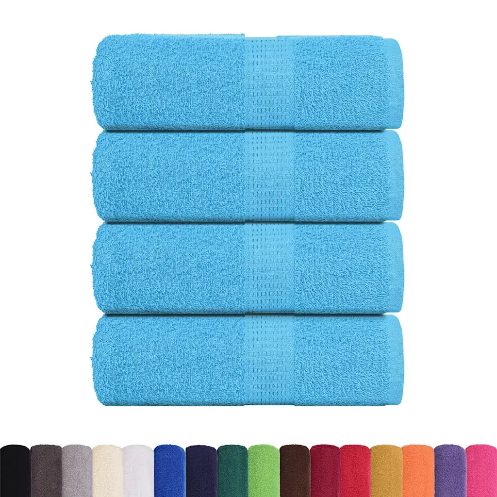 vidaXL Asciugamani Ospiti 4 pz Turchesi 30x50 cm 360 g/m² 100% Cotone