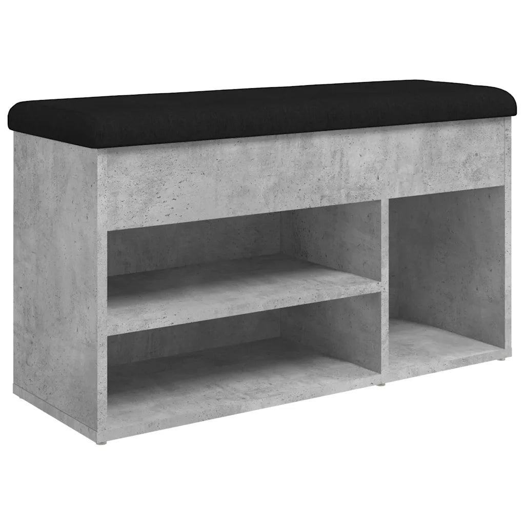 Panca per Scarpe Grigio Cemento 82x32x45,5cm Legno Multistrato