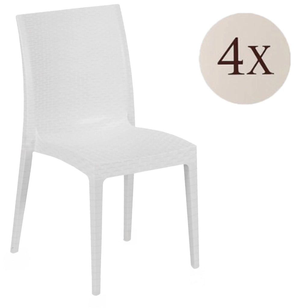 Ormea, Sedia da Esterno 4 Sedie Made in Italy, Bianco