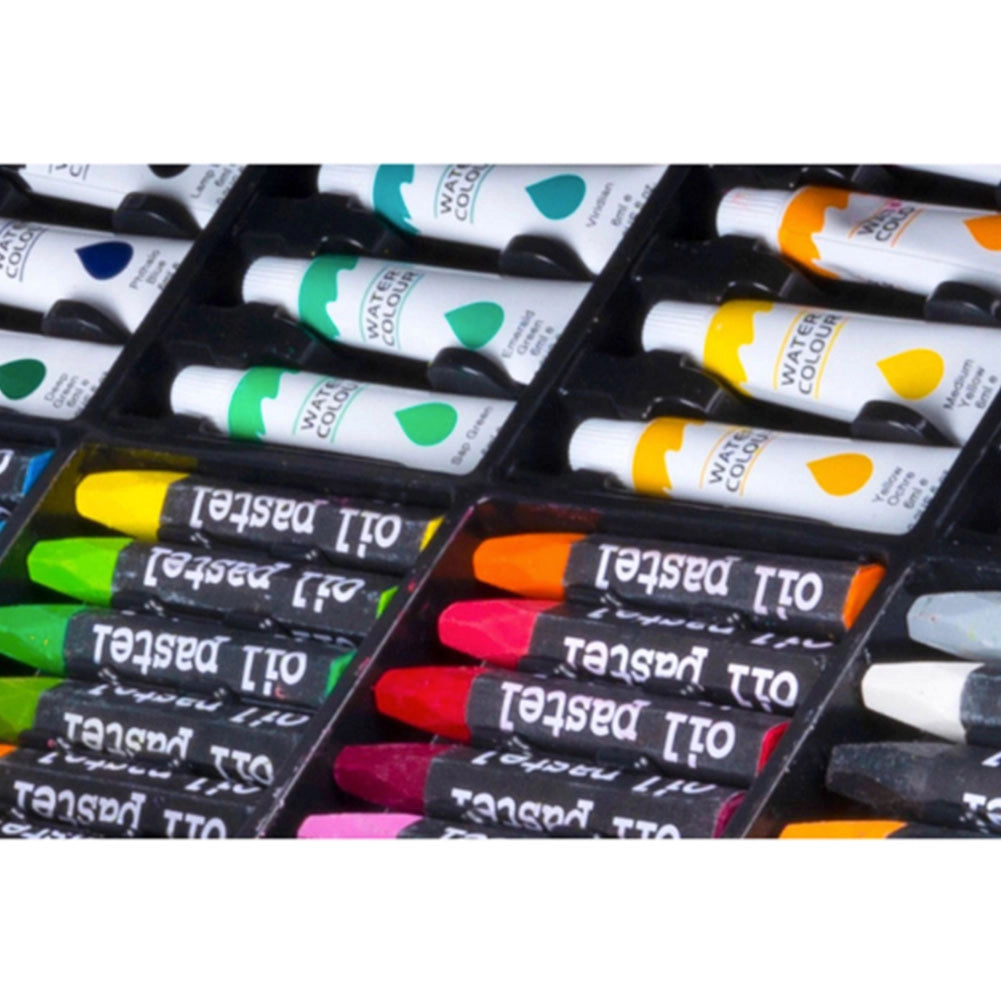 Valigetta Legno Pittore 145pz Colori Pittura Pastelli Acquerelli Professionale