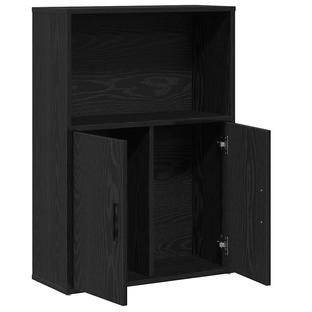 Libreria-Scaffale per Libri-Mobile di Stoccaggio Rovere Nero 60x24x85 cm in Legno Multistrato