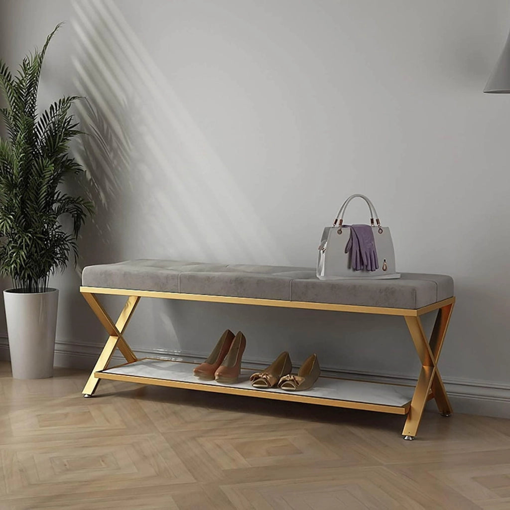 scarpiera Panca per Scarpe Panca per Ingresso Panca per corridoio Porta d'ingresso, Porta, Soggiorno, Stanza di Fango - Struttura in Ferro Rosa 80 cm