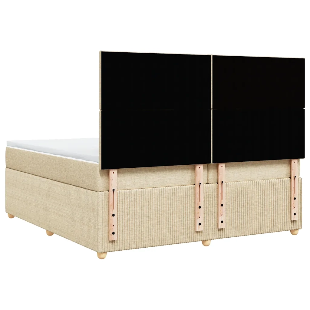 Giroletto a Molle con Materasso Crema 200x200 cm in Tessuto