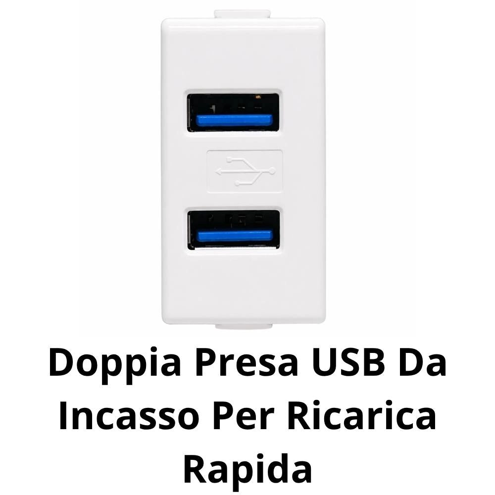 Doppia presa usb da incasso ricarica rapida e ordinata