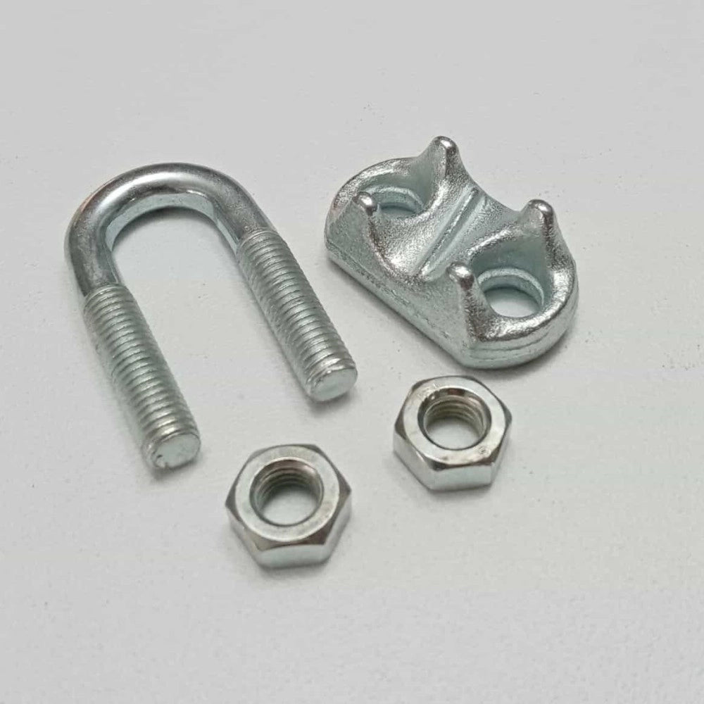 Robur morsetto zincato a cavallotto da 6mm per fune - 2pz