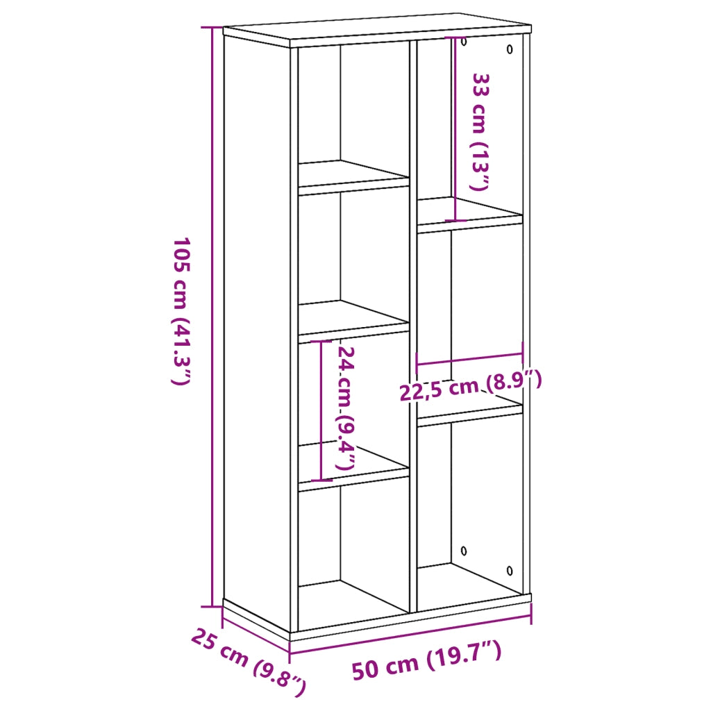Libreria Rovere Sonoma 50x25x105 cm in Legno Multistrato 852791