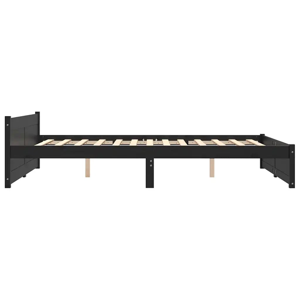 Giroletto Nero in Legno Massello 135x190 cm Double 815023