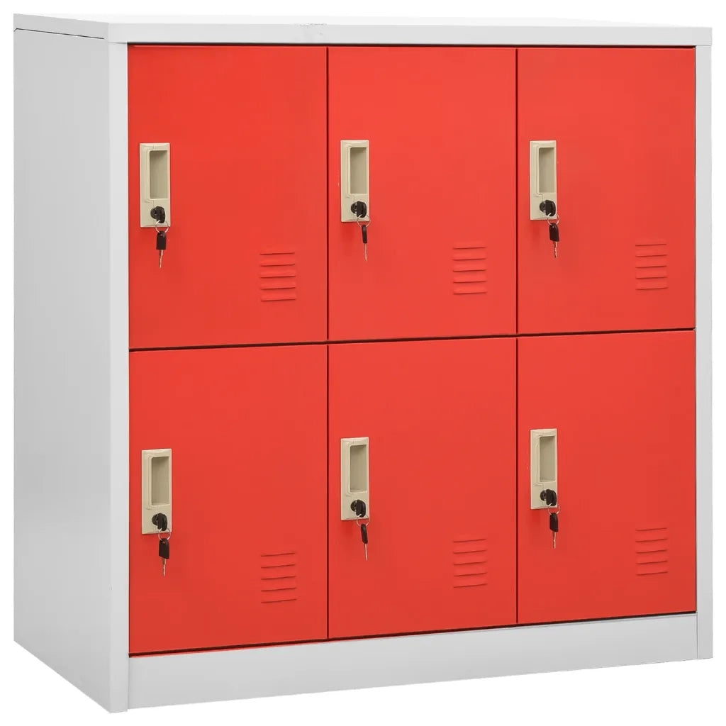 Armadietti Chiavi 2pz Grigio Chiaro Rosso 90x45x92,5cm Acciaio 3095233
