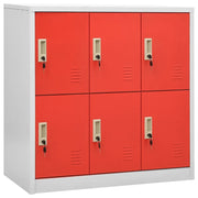 Armadietti Chiavi 2pz Grigio Chiaro Rosso 90x45x92,5cm Acciaio 3095233