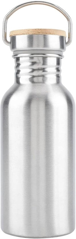 Fusto di acqua in acciaio inossidabile, 350 ml, sportivo, metallico, impermeabile ai liquidi, BPA-free, per sport, palestra, viaggi, campeggio - argento - 350ml