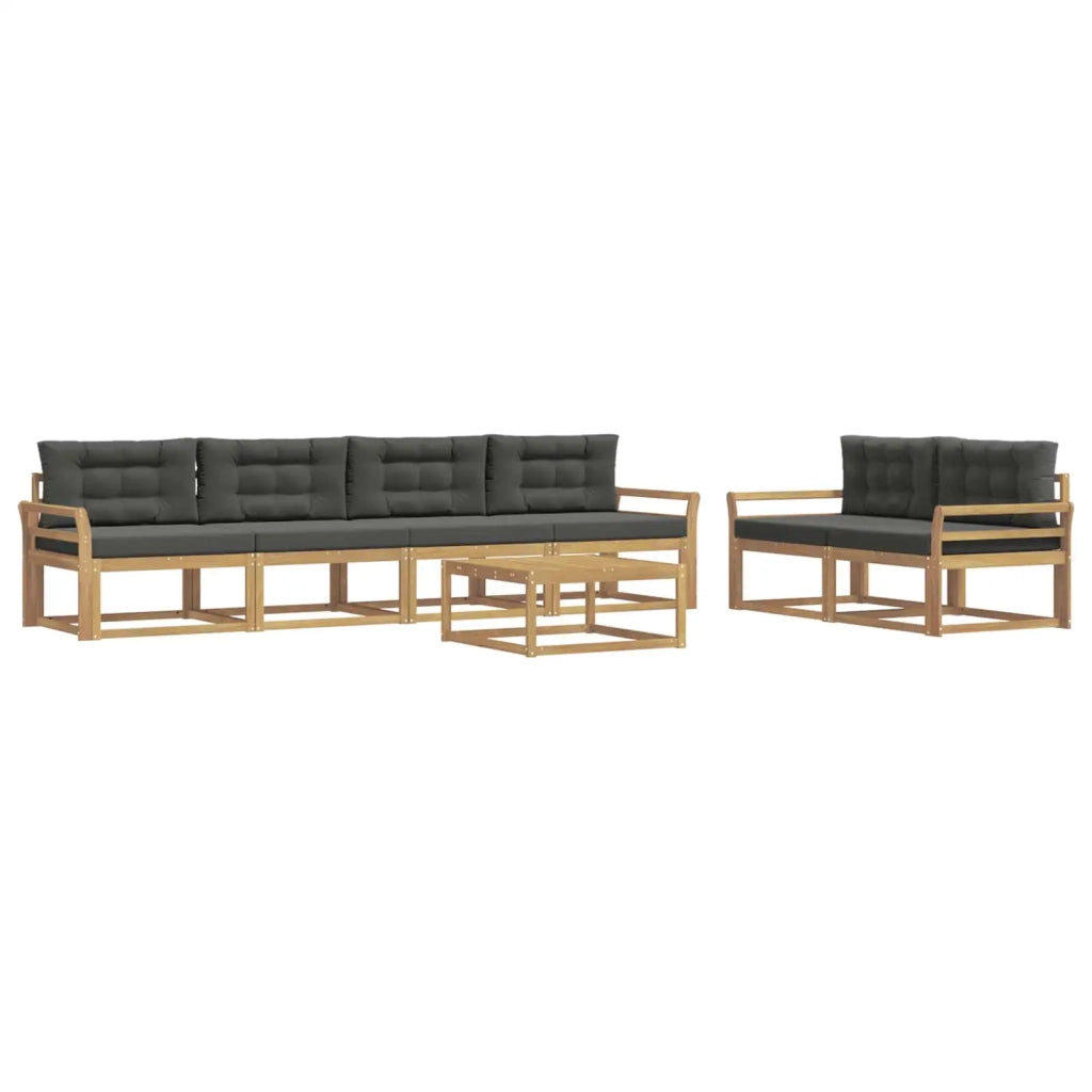 Set di divani da esterno con cuscino 6 pcs Bianco e Antracite 3386096