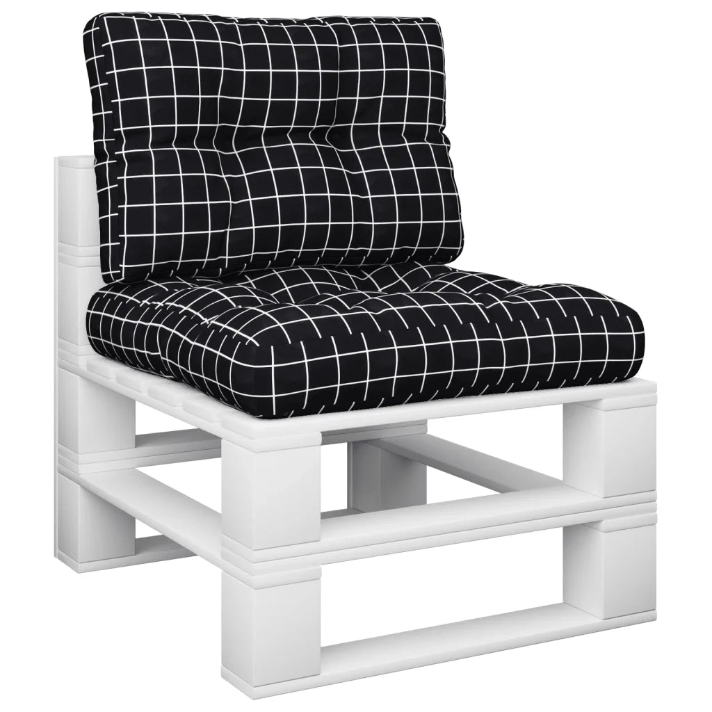 Cuscini per Pallet 2 pz Neri Motivo a Quadri Tessutocod mxl 102552