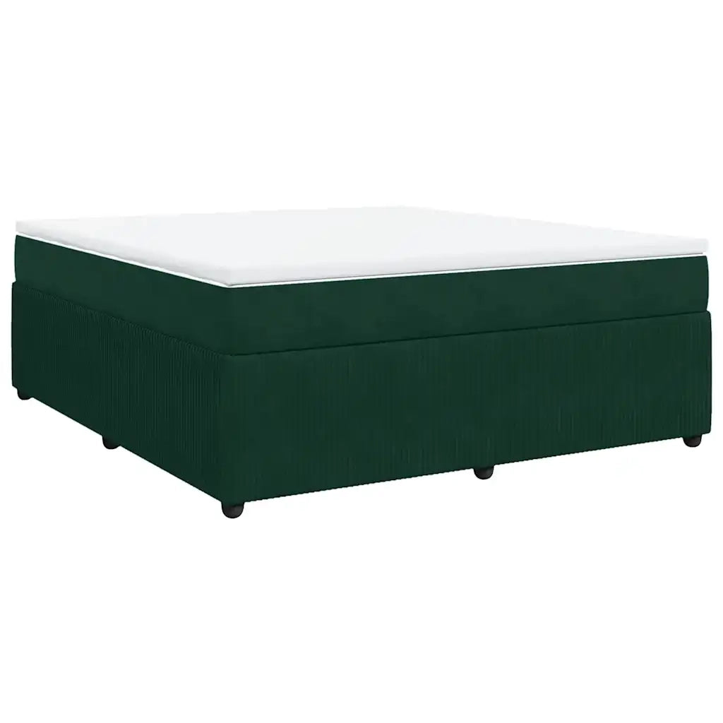 Giroletto a Molle con Materasso Verde Scuro 180x200 cm Velluto