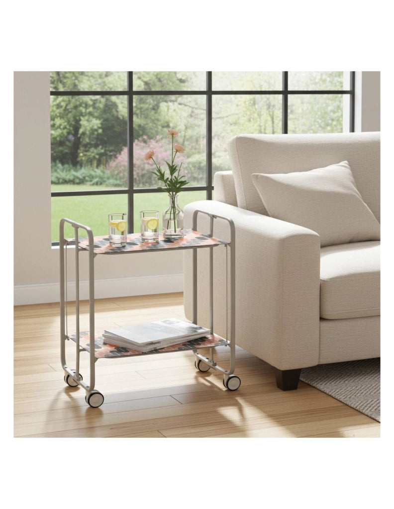 Carrello da cucina pieghevole grigio con ruote BAUHAUS 2 ripiani