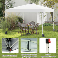 Gazebo Pieghevole 3 x 3 m, Gazebo da Esterno con Borsa con Ruote, Picchetti, Ancoraggi, Corde del Vento, Sacchi di Sabbia e Copertura Ventilata, Tendone Impermeabile per Feste (Bianco)