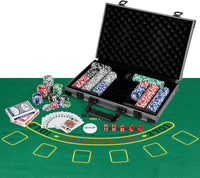 Set da Poker Completo con 400 Finches e 2 Mazzi di Poker, Valigetta in Alluminio con Tappetino, 5 Dadi e Bottone Dealer, Fish Poker per Texas Holdem e Blackjack