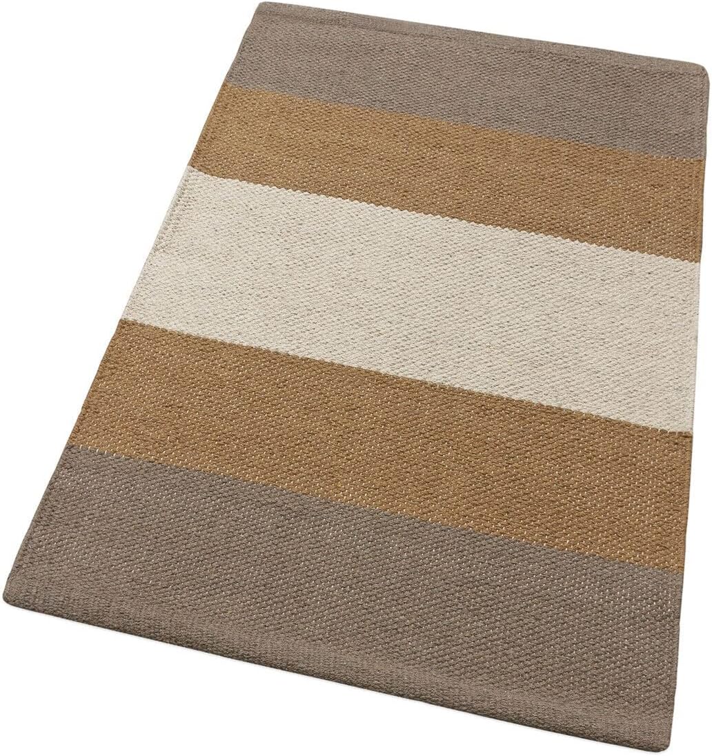 Tappeto Cucina Bagno Puro Cotone Assorbente Intrecciato a Mano Beige 55x240 cm