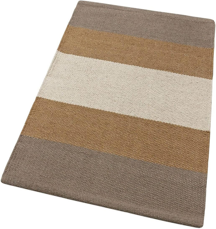 Tappeto Cucina Bagno Puro Cotone Assorbente Intrecciato a Mano Beige 55x280 cm