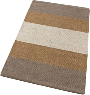 Tappeto Cucina Bagno Puro Cotone Assorbente Intrecciato a Mano Beige 55x140 cm