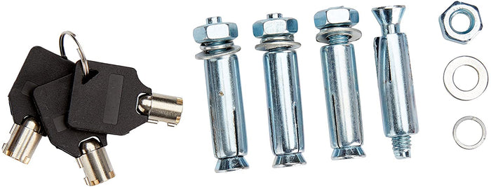 Barriera per parcheggio auto pieghevole 65 cm acciaio grigio e strisce rosse 13_0002309_2