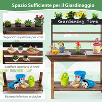 Cucina da Giardino, Cucina Giocattolo per Bambini con Struttura in Legno di Abete Massiccio, Lavandino Rimovibile, per Bambini 3-7 anni