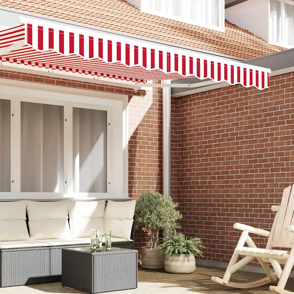 Sostituzione della mantovana per tenda-Tessuto di Ricambio per Mantovana da Tenda Rosso e Bianco 2,5 m