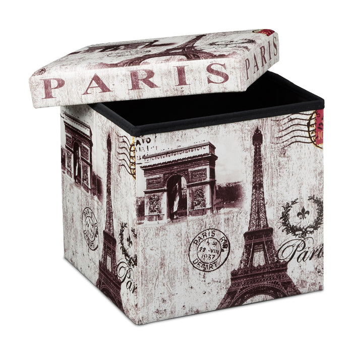 Sgabello pieghevole contenitore panca pieghevole 38 x 38 cm multicolore 2013095